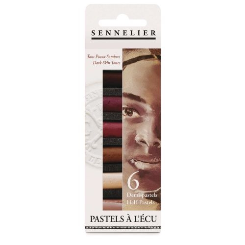 Sennelier "ECU" mit 6x 1/2 Softpastellen | "Dunkle Haut"